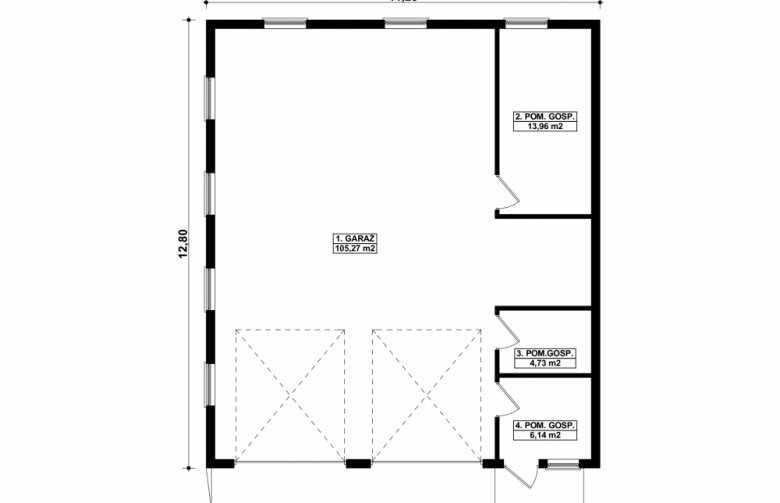 Projekt domu energooszczędnego G97 - Budynek garażowo - gospodarczy - 