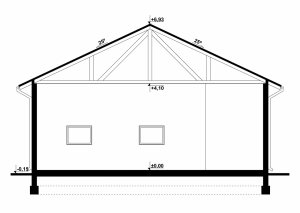 Przekrój projektu G97 - Budynek garażowo - gospodarczy