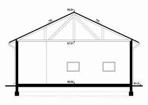 Przekrój projektu G97 - Budynek garażowo - gospodarczy w wersji lustrzanej