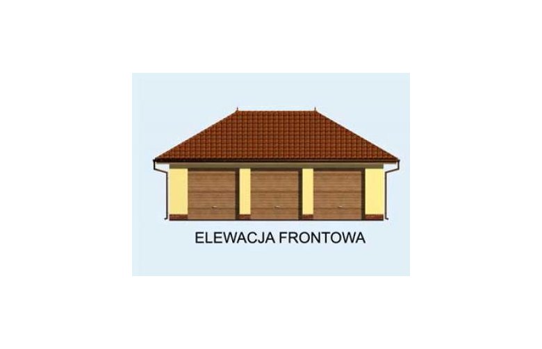 Projekt garażu G165 - elewacja 1