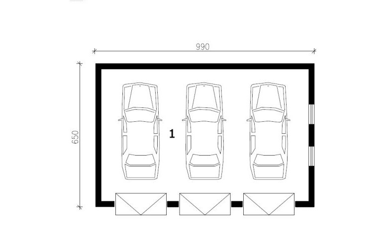 Projekt garażu G165 - parter