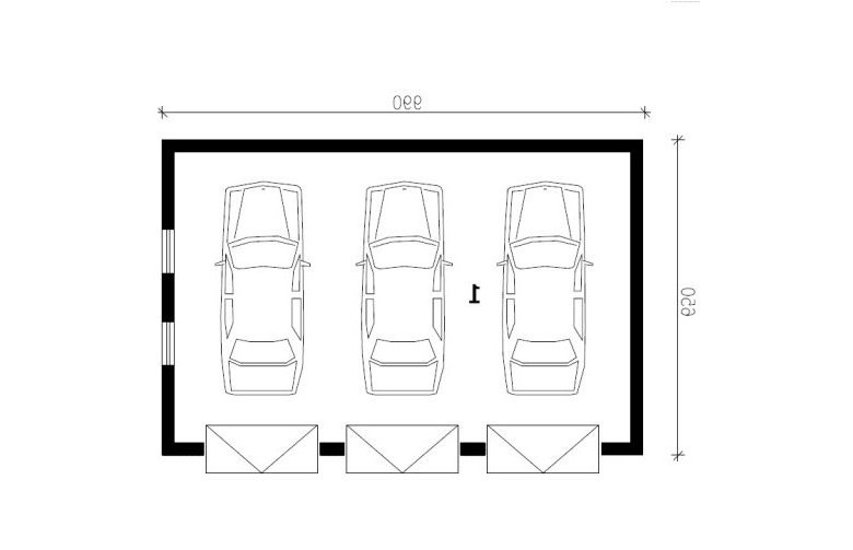 Projekt garażu G165 - parter