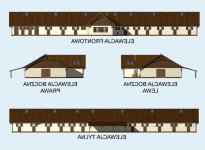 Elewacja projektu S24 Stajnia dla koni - 20 boksów - 1 - wersja lustrzana