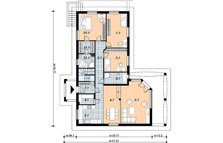 Projekt domu dwurodzinnego L-10 - 