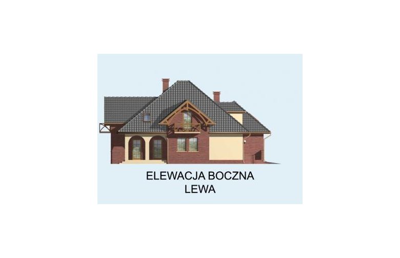 Projekt domu z poddaszem PAOLA - elewacja 2