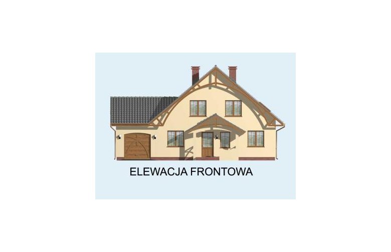 Projekt domu z poddaszem CASA GRANDE - elewacja 1