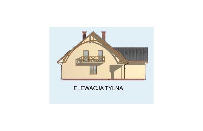 Projekt domu z poddaszem CASA GRANDE - elewacja 3