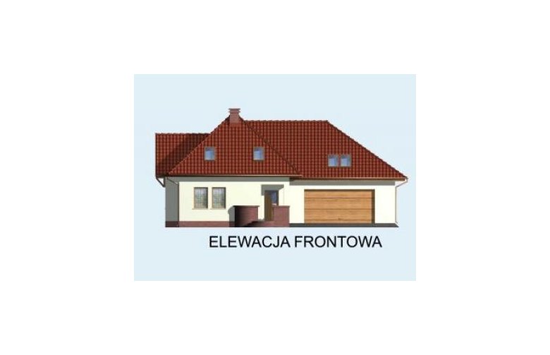 Projekt domu z poddaszem ANGUS - elewacja 1