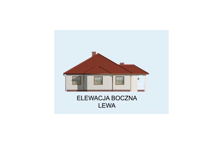 Projekt domu parterowego ALABAMA - elewacja 2