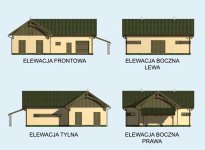 Elewacja projektu S26 Stajnia dla koni - 4 boksy - 1