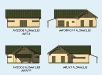 Elewacja projektu S26 Stajnia dla koni - 4 boksy - 1 - wersja lustrzana