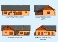 Elewacja projektu S29 stajnia dla koni - 4 boksów - 1