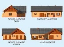 Elewacja projektu S29 stajnia dla koni - 4 boksów - 1 - wersja lustrzana