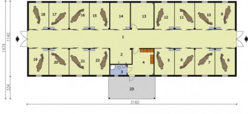 PRZYZIEMIE S33 Stajnia dla koni - 16 boksów