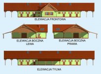 Elewacja projektu S23A Stajnia dla koni - 9 boksów - 1