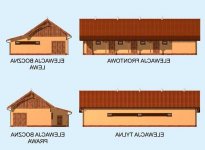 Elewacja projektu S34 Stajnia dla koni - 4 boksy - 1 - wersja lustrzana