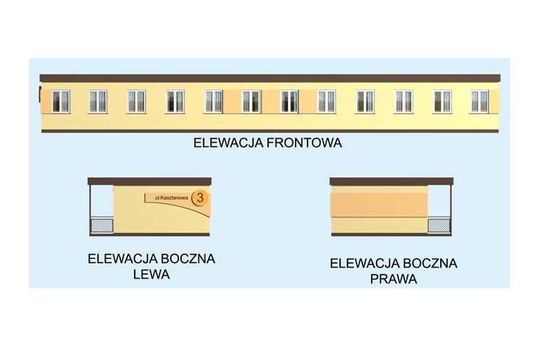 Projekt domu wielorodzinnego BSC4 budynek socjalny - elewacja 1