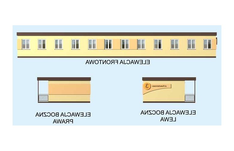 Projekt domu wielorodzinnego BSC4 budynek socjalny - elewacja 1