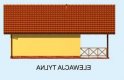 Projekt garażu G194 garaż jednostanowiskowy z werandą i piwnicą - elewacja 2