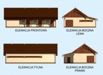 Elewacja projektu S37 Stajnia dla koni - 3 boksy - 1