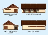 Elewacja projektu S37 Stajnia dla koni - 3 boksy - 1 - wersja lustrzana