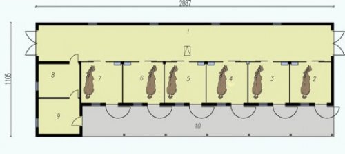 PRZYZIEMIE S36 Stajnia dla koni - 6 boksów