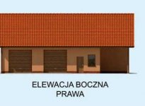 Elewacja projektu G226 garaż trzystanowiskowy z pomieszczeniami gospodarczymi - 4