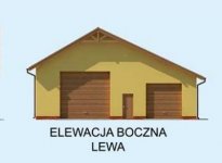 Elewacja projektu G231 garaż trzystanowiskowy z pomieszczeniami gospodarczymi - 2