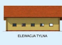 Elewacja projektu G231 garaż trzystanowiskowy z pomieszczeniami gospodarczymi - 3