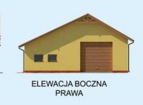 Elewacja projektu G231 garaż trzystanowiskowy z pomieszczeniami gospodarczymi - 4