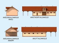 Elewacja projektu S42 Stajnia dla koni - 4 boksy - 1 - wersja lustrzana