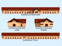 Elewacja projektu S39 Stajnia dla koni - 37 boksów - 1