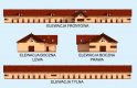 Projekt budynku gospodarczego S39 Stajnia dla koni - 37 boksów - elewacja 1