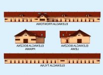 Elewacja projektu S39 Stajnia dla koni - 37 boksów - 1 - wersja lustrzana