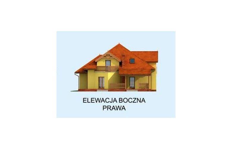 Projekt domu z poddaszem BIBIONE - elewacja 4