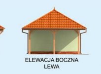 Elewacja projektu G249 garaż jednostanowiskowy z wiatą - 2