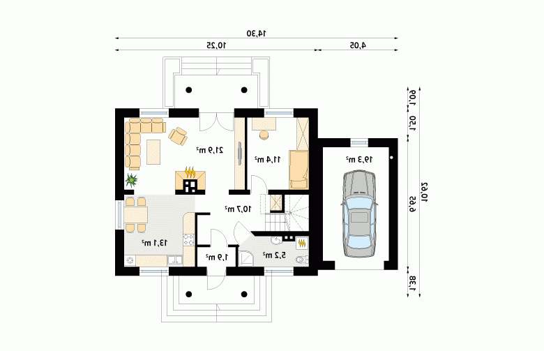 Projekt domu tradycyjnego Azalia 2 - 