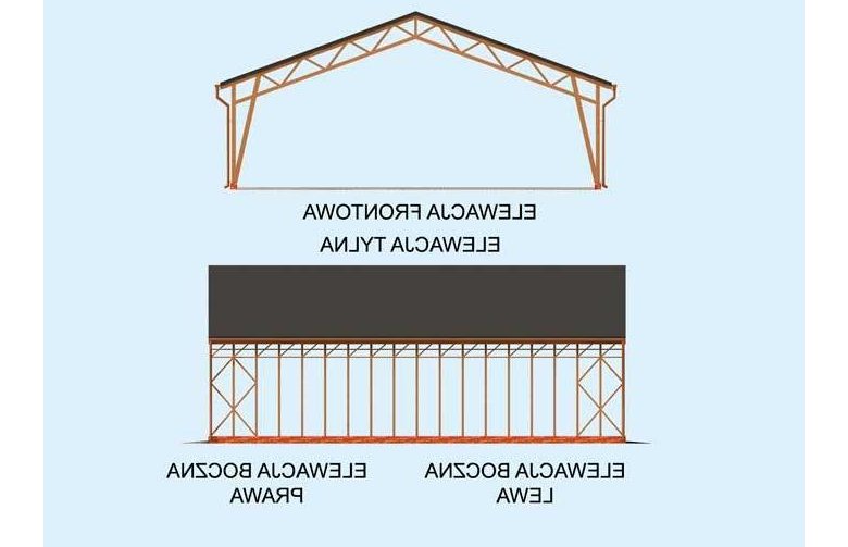 Projekt garażu G263 Wiata garażowa - elewacja 1