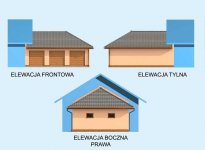 Elewacja projektu GP13 garaż dostawiany trzystanowiskowy - 1