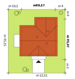 Usytuowanie budynku Imbir w wersji lustrzanej