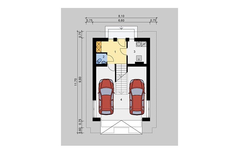 Projekt domu wielorodzinnego LK&841 - parter