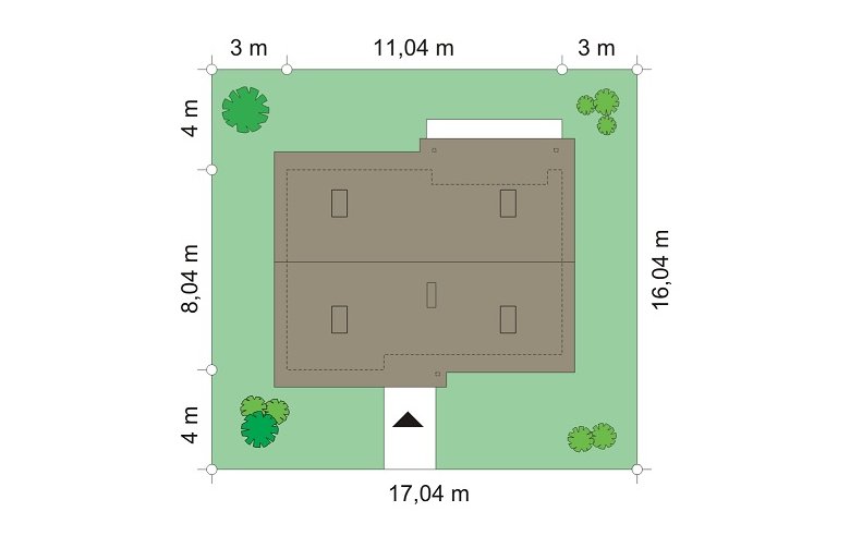 Projekt domu parterowego Biedronka 2 (565) - Usytuowanie