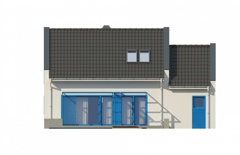Projekt domu z poddaszem Z217 - elewacja 2