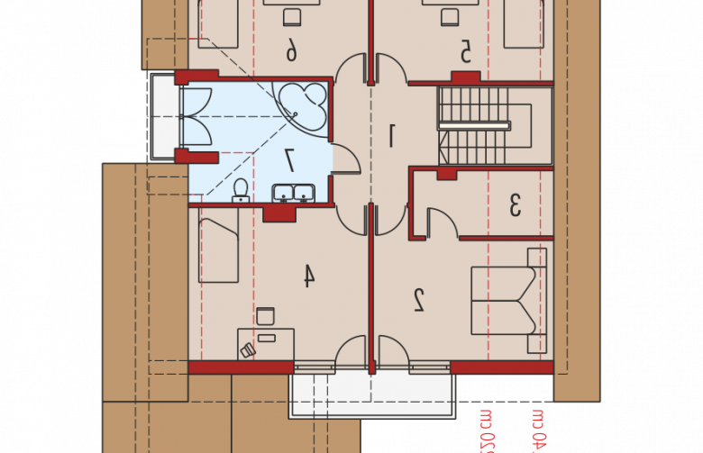 Projekt domu wielorodzinnego Wioletta G1 - poddasze