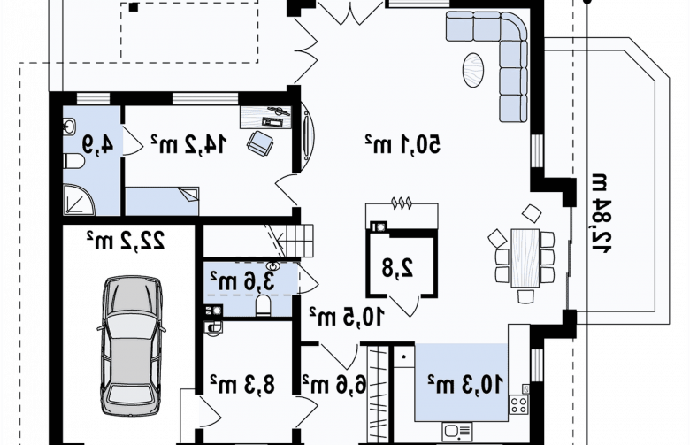 Projekt domu z poddaszem Z275 - rzut parteru