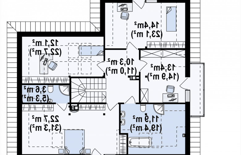 Projekt domu z poddaszem Z275 - rzut poddasza