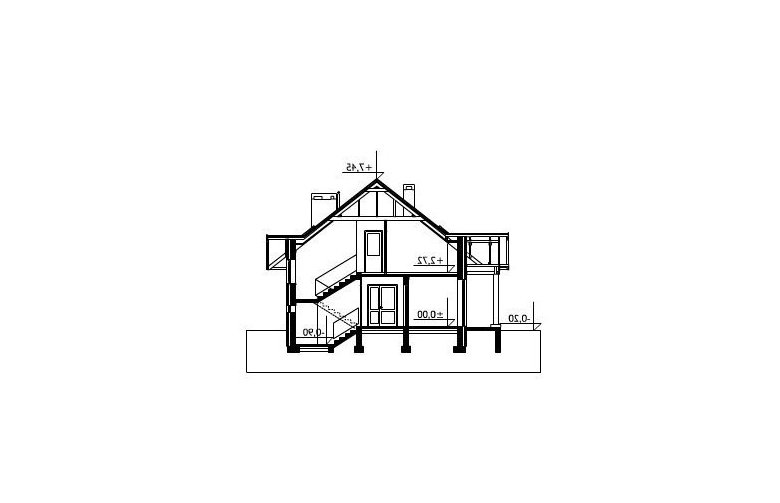 Projekt domu jednorodzinnego Mały Dworek - przekrój 1