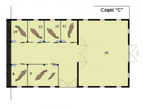RZUT PRZYZIEMIA CZĘŚĆ C S40 Stajnia dla koni - 26 boksów