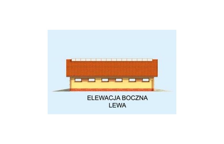 Projekt budynku gospodarczego Bi1 - Obora na 22 krowy Budynek inwentarski - elewacja 3