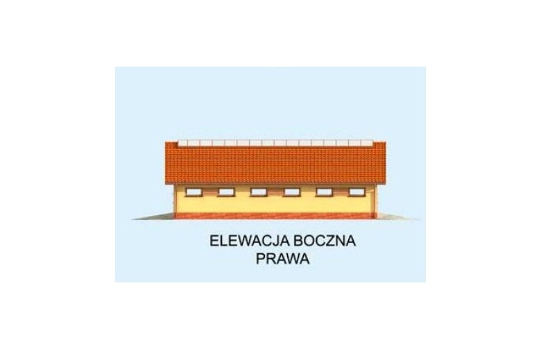 Projekt budynku gospodarczego Bi1 - Obora na 22 krowy Budynek inwentarski - elewacja 4